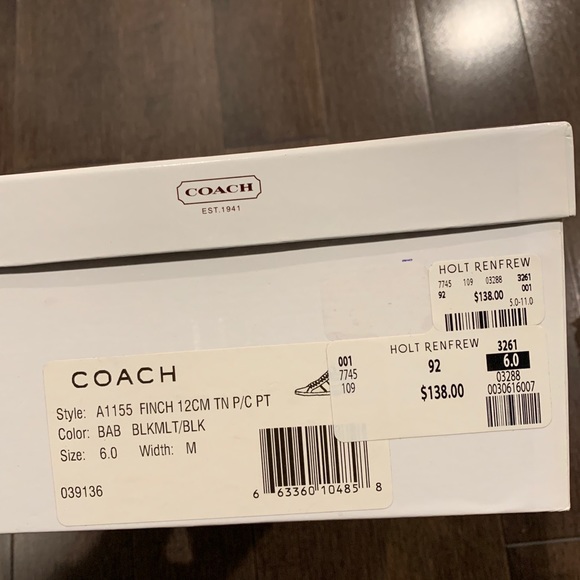 COACH “FINCH” PLAID SNEAKERS WOMENS 6 - Picture 8 of 8